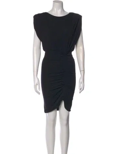 Pre-owned The Kooples Scoop Neck Mini Dress In Black