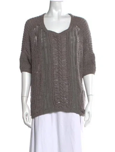 Pre-owned The Kooples Scoop Neck Sweater In Grey