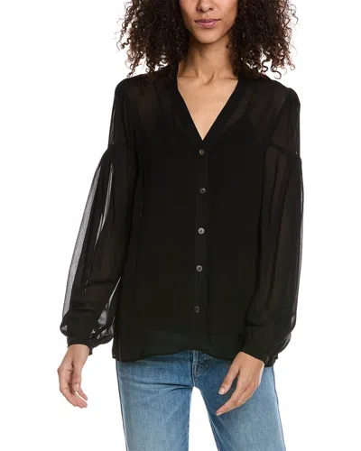 The Kooples Sheer Blouse In Black