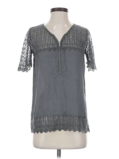 Pre-owned The Kooples Short Sleeve Blouse In Gray