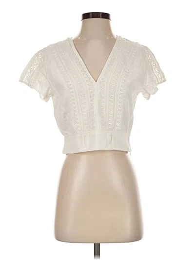 The Kooples Short Sleeve Blouse In White