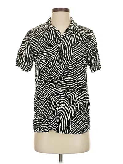 Pre-owned The Kooples Short Sleeve Button Down Shirt In Silver