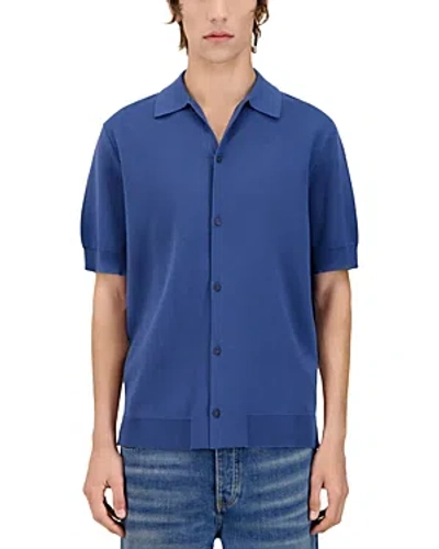 The Kooples Short Sleeve Button Shirt In Navy