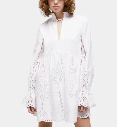 The Kooples Short White Dress With Broderie Anglaise