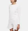 The Kooples Long Sleeve Ruffle Hem Dress In White