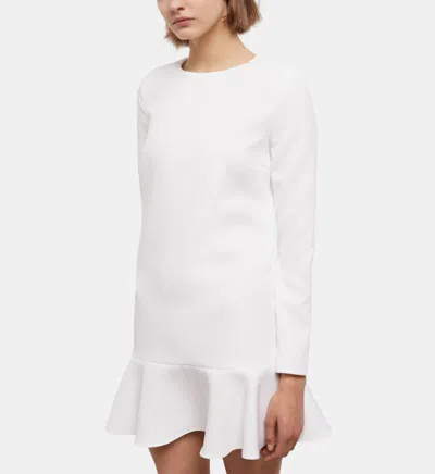The Kooples Long Sleeve Ruffle Hem Dress In White