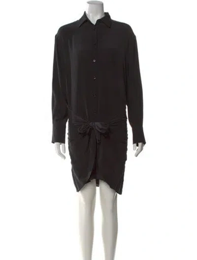 Pre-owned The Kooples Silk Knee-length Dress In Black