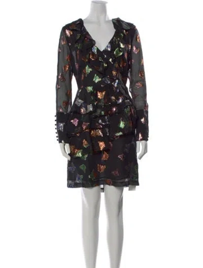 Pre-owned The Kooples Silk Knee-length Dress In Multi