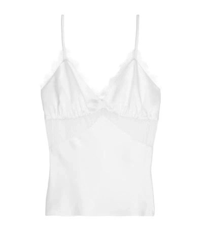 The Kooples Silk Lace-trim Cami Top In Ecru