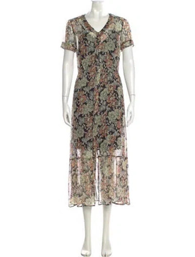 Pre-owned The Kooples Silk Long Dress In Black