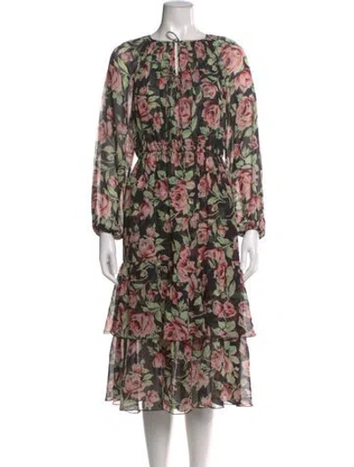 Pre-owned The Kooples Silk Long Dress In Black