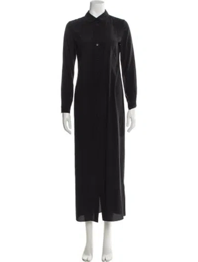 Pre-owned The Kooples Silk Long Dress In Gray