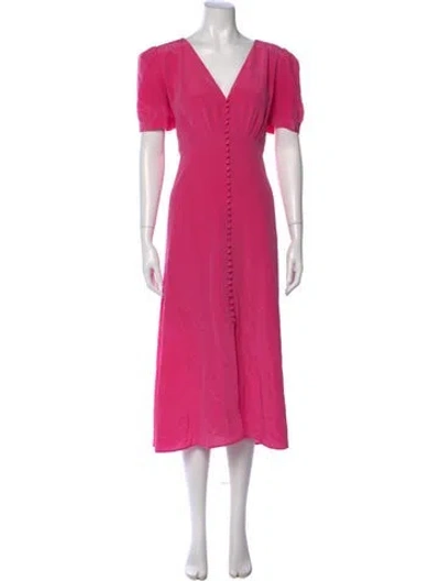Pre-owned The Kooples Silk Long Dress In Pink