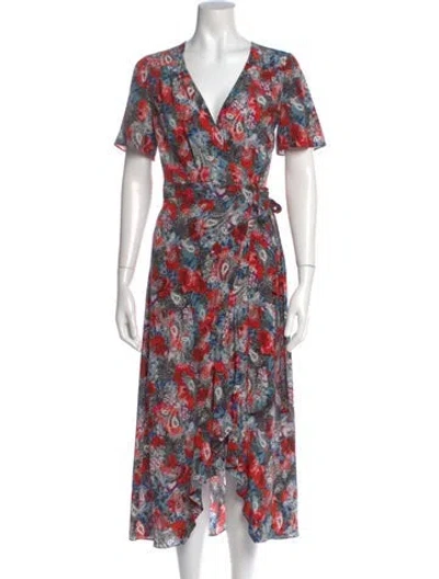 Pre-owned The Kooples Silk Midi Length Dress In Red