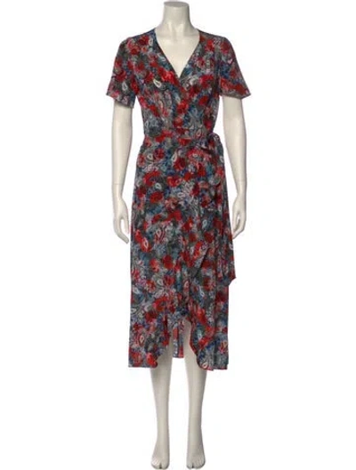 Pre-owned The Kooples Silk Midi Length Dress In Red