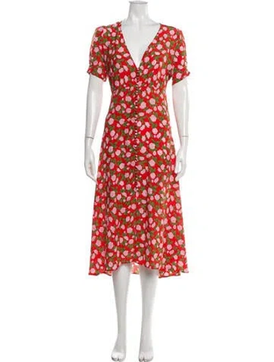 Pre-owned The Kooples Silk Midi Length Dress In Red