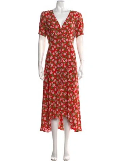 Pre-owned The Kooples Silk Midi Length Dress In Red