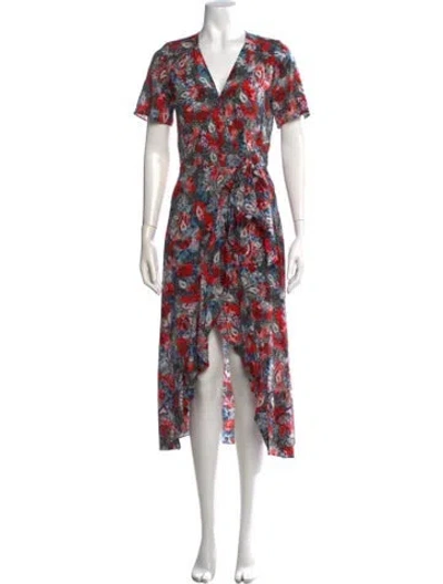 Pre-owned The Kooples Silk Midi Length Dress In Red