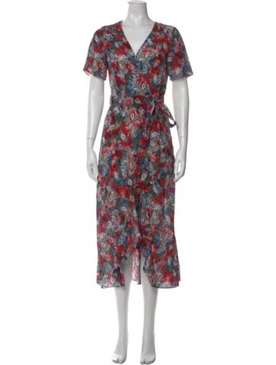 Pre-owned The Kooples Silk Midi Length Dress W/ Tags In Red