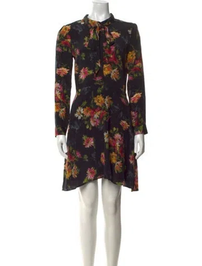 Pre-owned The Kooples Silk Mini Dress In Black