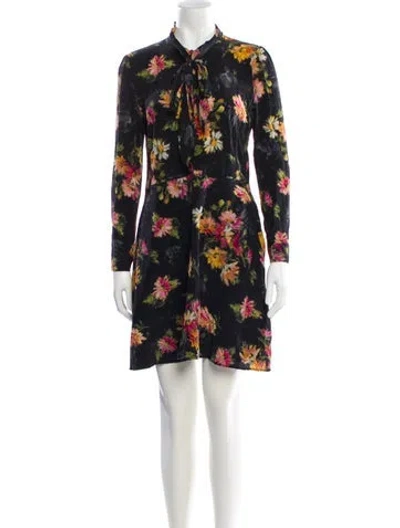 Pre-owned The Kooples Silk Mini Dress In Black