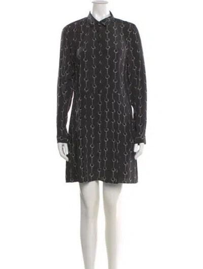 Pre-owned The Kooples Silk Mini Dress In Black
