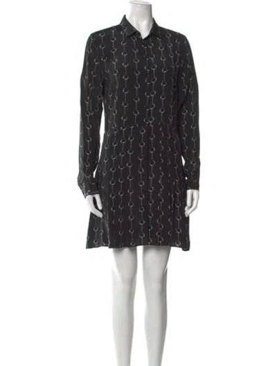 Pre-owned The Kooples Silk Mini Dress In Black