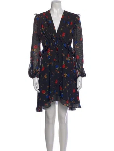 Pre-owned The Kooples Silk Mini Dress In Black