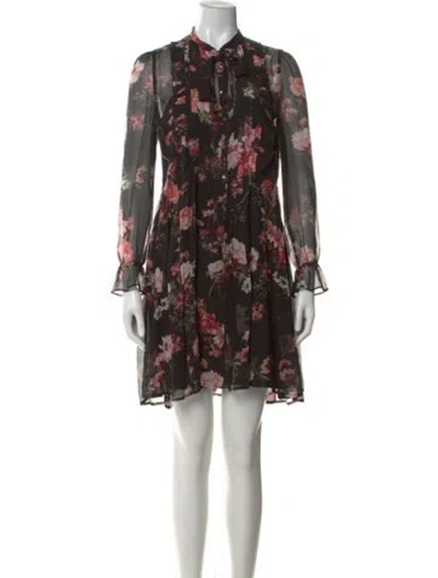 Pre-owned The Kooples Silk Mini Dress In Black
