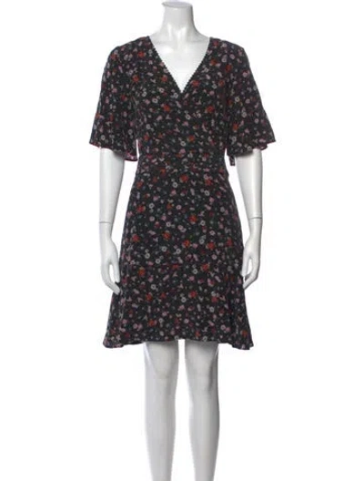 Pre-owned The Kooples Silk Mini Dress In Black