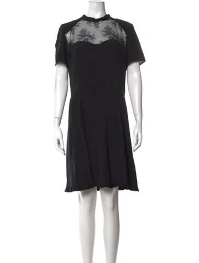 Pre-owned The Kooples Silk Mini Dress In Black