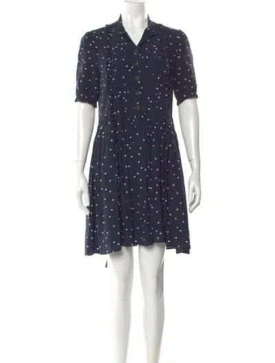 Pre-owned The Kooples Silk Mini Dress In Blue