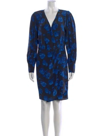 Pre-owned The Kooples Silk Mini Dress In Blue