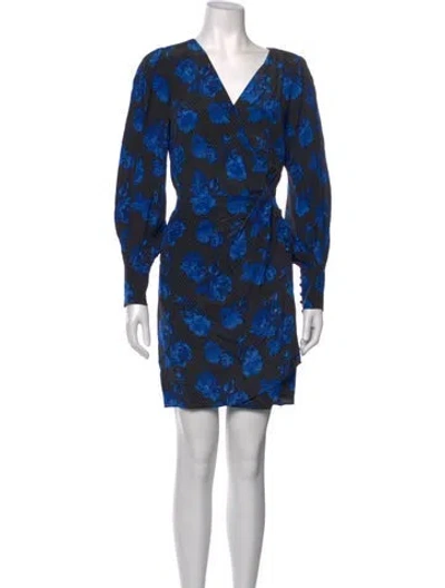 Pre-owned The Kooples Silk Mini Dress In Blue