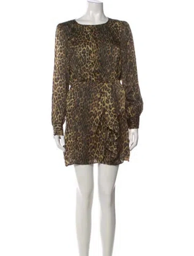Pre-owned The Kooples Silk Mini Dress In Brown