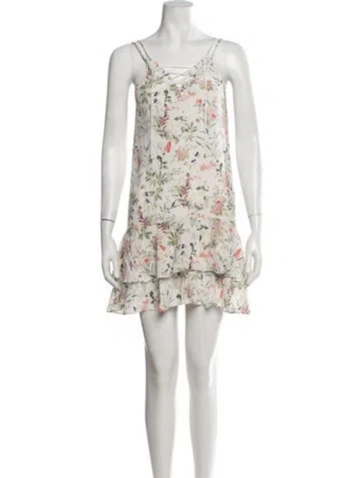 Pre-owned The Kooples Silk Mini Dress In Clear/neutrals