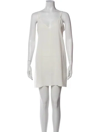Pre-owned The Kooples Silk Mini Dress In Neutral
