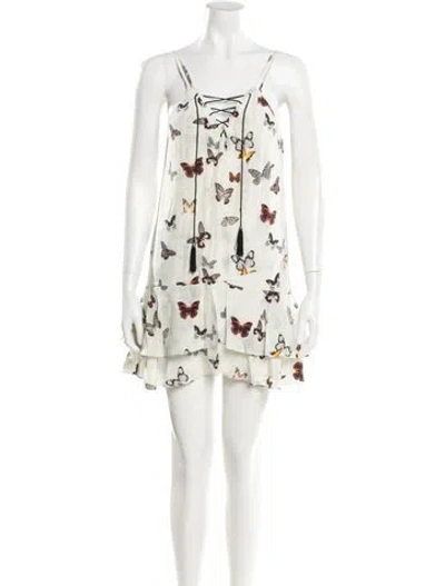 Pre-owned The Kooples Silk Mini Dress In Neutral