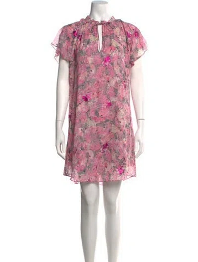 Pre-owned The Kooples Silk Mini Dress In Pink