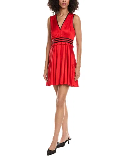 The Kooples Silk Mini Dress In Red