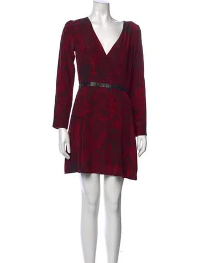Pre-owned The Kooples Silk Mini Dress In Red