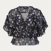 THE KOOPLES SILK TOP WITH PRINT