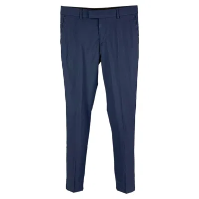 Pre-owned The Kooples Size 28 Navy Wool Zip Fly Dress Pants In Blue