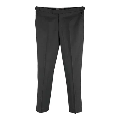 Pre-owned The Kooples Size 30 Black Solid Wool Tuxedo Dress Pants