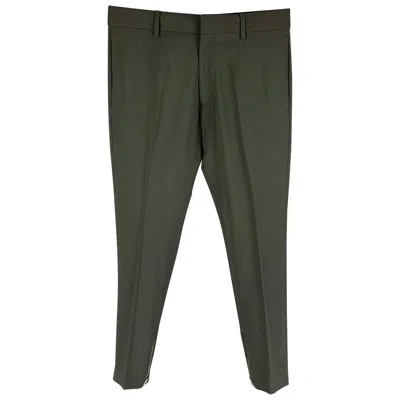 Pre-owned The Kooples Size 30 Green Wool Zip Fly Dress Pants