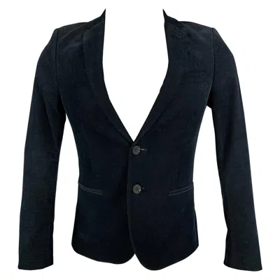 Pre-owned The Kooples Size 34 Navy Corduroy Cotton Sport Coat In Blue