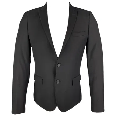 Pre-owned The Kooples Size 36 Black Wool Peak Lapel Sport Coat