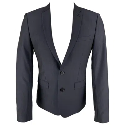 Pre-owned The Kooples Size 36 Navy Wool Mohair Notch Lapel Sport Coat In Blue