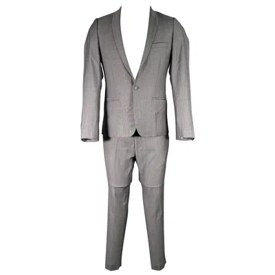 Pre-owned The Kooples Size 38 Grey Wool Notch Lapel Suit In Gray