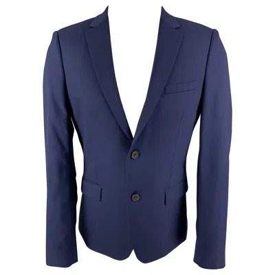 Pre-owned The Kooples Size 38 Navy Wool Notch Lapel Sport Coat In Blue